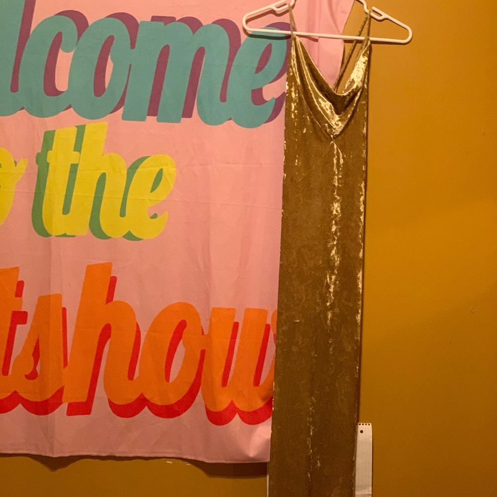 Gold floor length dress